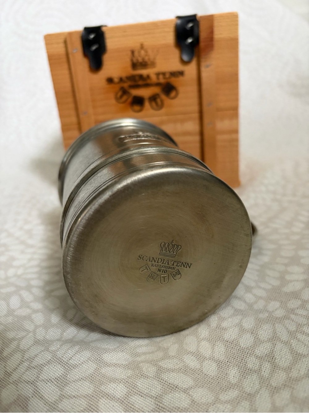 Vintage Scandia Tenn pewter beer tankard in box from Sweden - Picture 3 of 4